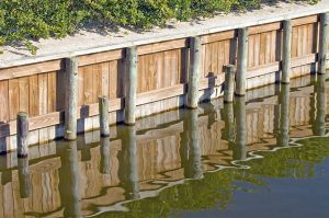 Bulkheads protecting waterfront