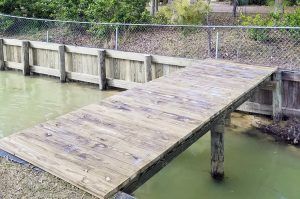 Private bulkhead and wooden bridge